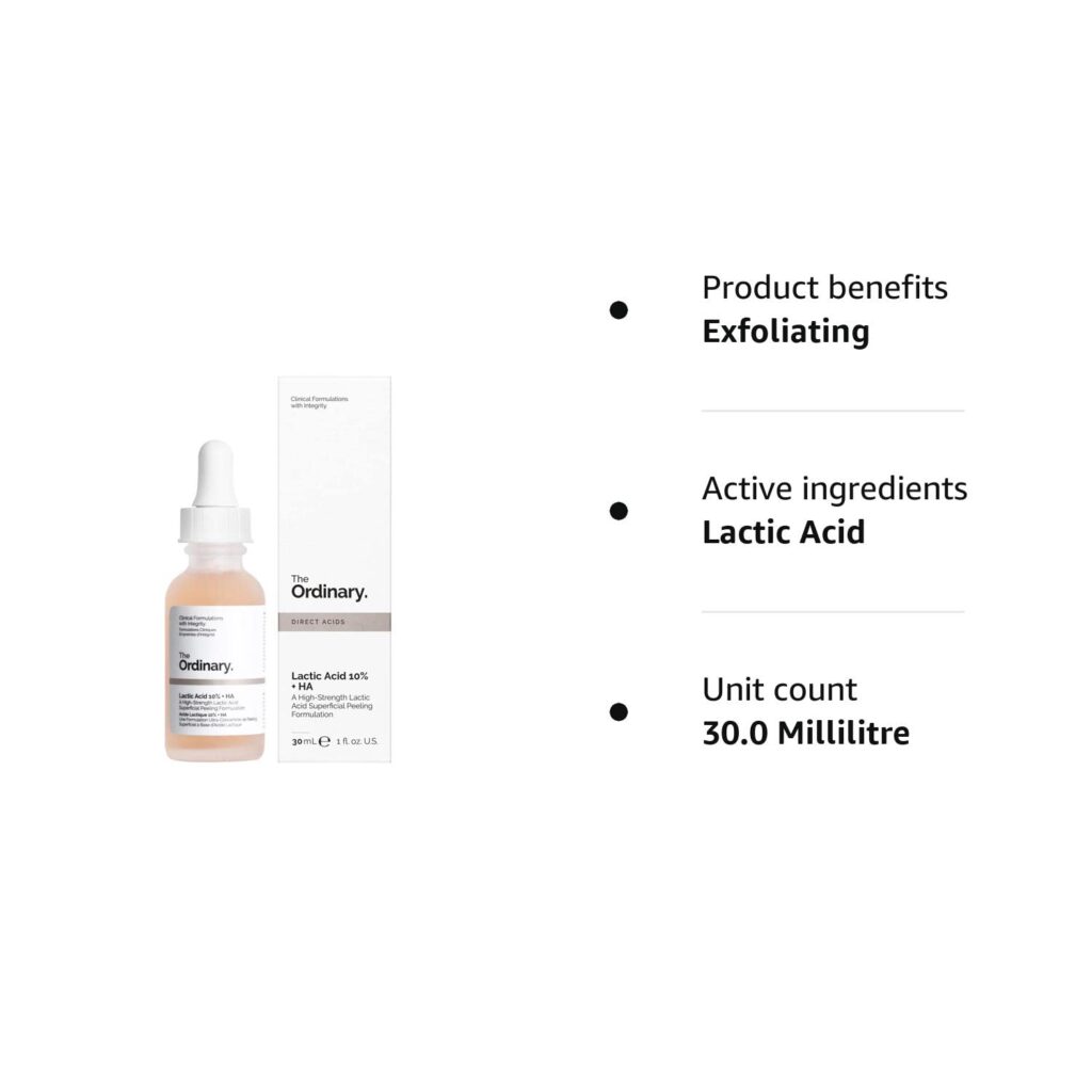 The Ordinary Exfoliating Serum 1 oz/ 30 mL Lactic Acid 10% + HA 2%