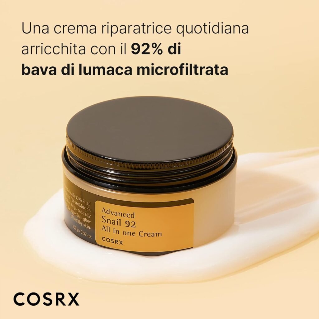 COSRX Snail Mucin 92% Moisturizer 3.52 oz, Daily Repair Face cream (3.52 OZ/100g)