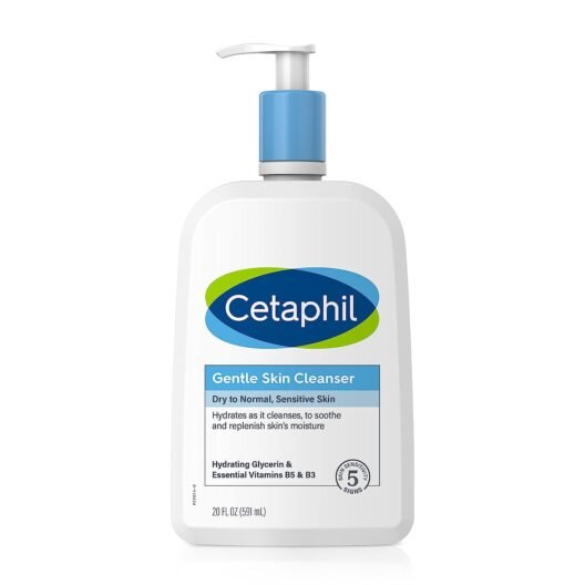 Cetaphil Face Wash Gentle Skin Cleanser for Dry to Normal Sensitive Skin, hydrating glycerin & essential vitamin b5 & b3 NEW | 20oz/591 ml