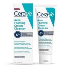 CeraVe Acne Foaming Cream Cleanser | Acne Treatment Face Wash | 5 Oz