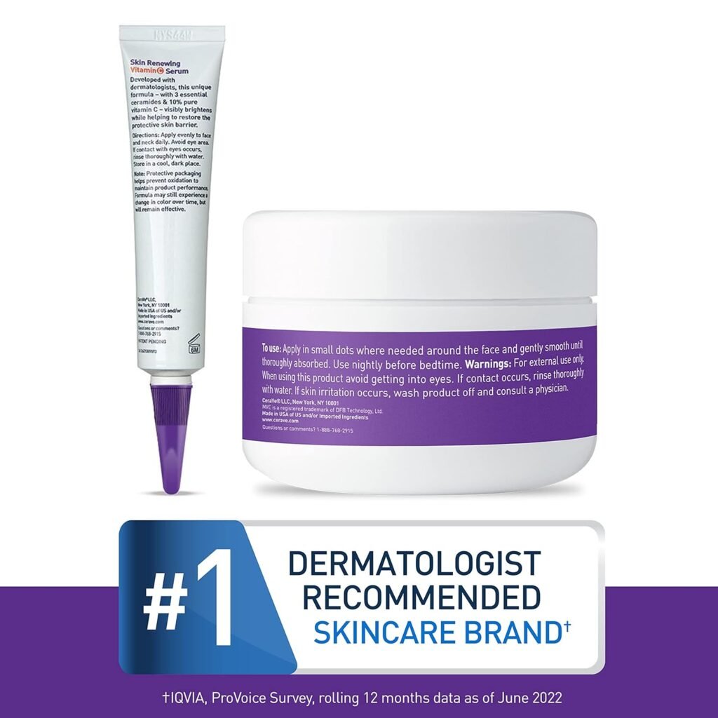 CeraVe Vitamin C Serum and skin renewing Night Cream Set