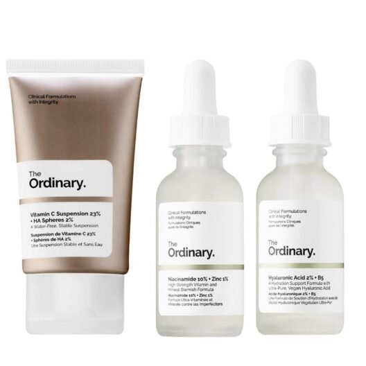 The Ordinary Facial Treatment Set | Vitamin C Cream, Hyaluronic Acid and Niacinamide Serum