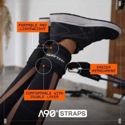 Angles 90 Ankle Straps - skin friendly and cushioned gym cuffs for leg and core exercises, attachment for cable machines - Image 3