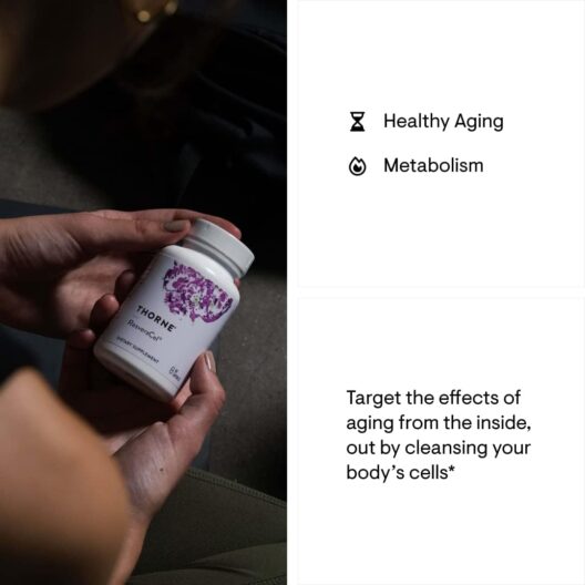 THORNE ResveraCel - Nicotinamide Riboside with Quercetin Phytosome and Resveratrol - Support Healthy Aging, Methylation, Cellular Energy Production and Metabolism - 60 Capsules - 30 Servings - Image 3