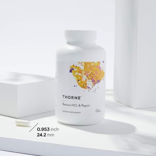 THORNE Betaine HCL & Pepsin - Digestive Enzymes for Protein Breakdown and Absorption - 225 Capsules - Image 5