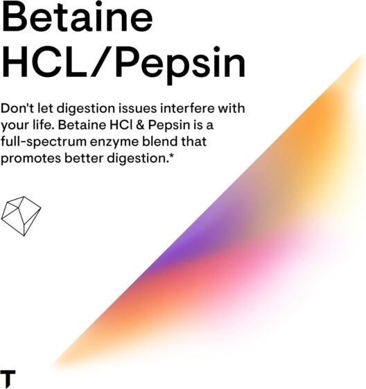 THORNE Betaine HCL & Pepsin - Digestive Enzymes for Protein Breakdown and Absorption - 225 Capsules - Image 4