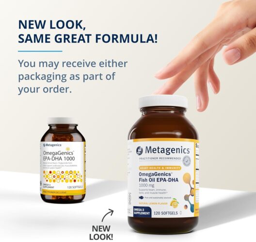Metagenics OmegaGenics Fish Oil EPA-DHA 1000 - Omega-3 Fish Oil Supplement - for Heart Health, Musculoskeletal Health & Immune System Health* - with DHA & EPA - 120 Softgels - Image 7