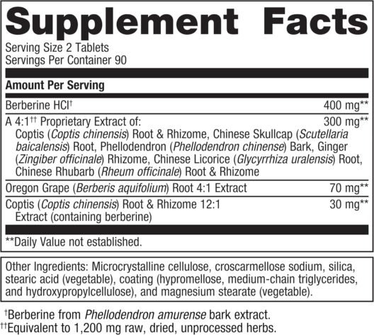 Metagenics CandiBactin-BR - Concentrated Berberine for Intestinal Support* - with Berberine, Oregon Grape & Coptis Root Extract - Gut Health Supplements* - Gluten-Free - Vegetarian - 180 Tablets - Image 5
