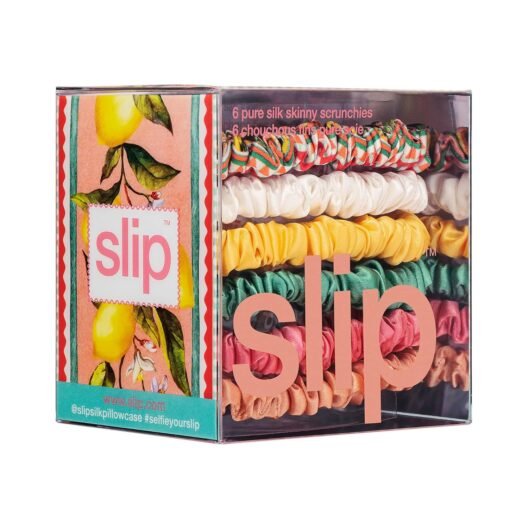 SLIP Silk Mulberry Skinny Scrunchies - 100% 22 Momme Pure Silk Hair-Friendly Elastic Set (6 Luxurious Scrunchies for Women) - Image 3