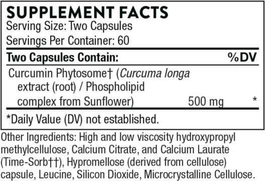 THORNE Curcumin Phytosome 500 mg (Meriva) - Sustained Release, Clinically Studied, High Absorption - Supports Healthy Response in Joints and Muscle - 120 Capsules - 60 Servings - Image 4