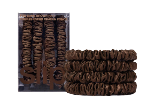 Slip Silk Skinny Scrunchies Dark Brown