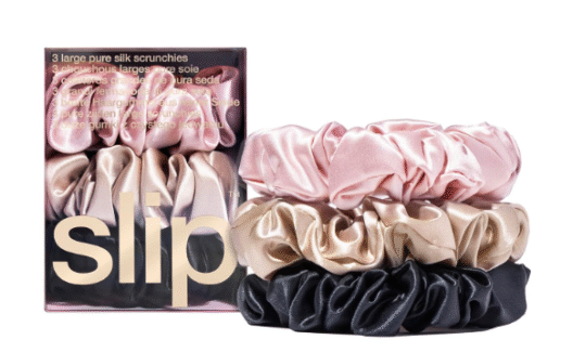 Scrunchies in Black, Pink, and Caramel