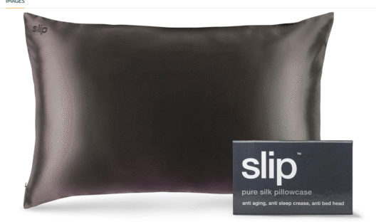 SLIP Queen Silk Pillow Cases - Queen Size Standard Pillow Case, Charcoal (20" x 30")