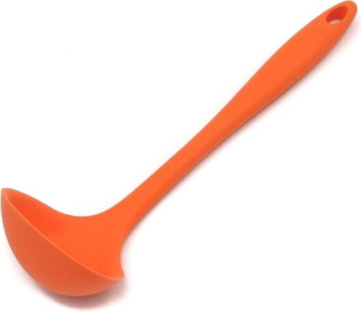 Chef Craft Premium Silicone Cooking Ladle, 11.25 inch, Orange