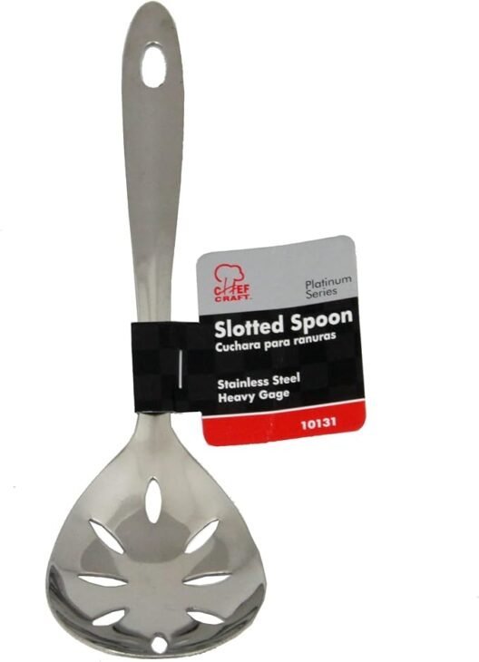 Chef Craft Select Slotted Serving Spoon, 9.5 inch, Stainless Steel - Image 2