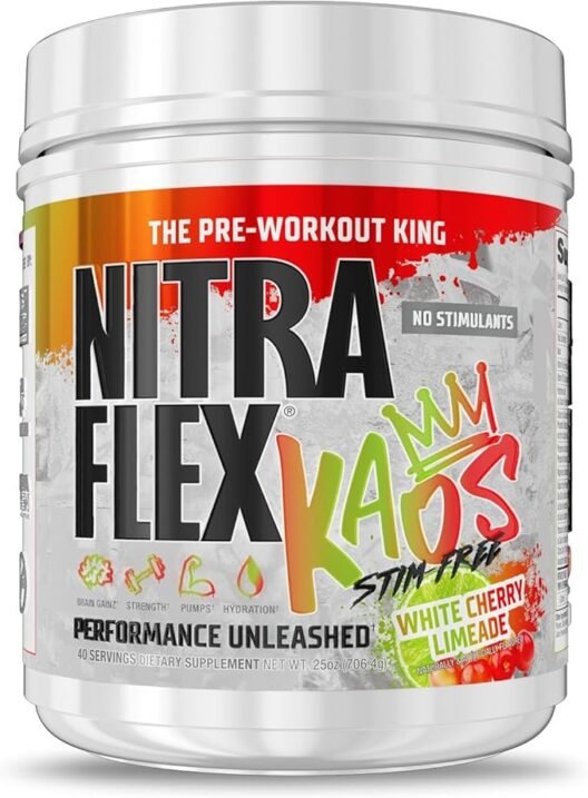 GAT SPORT Nitraflex KAOS Stimulant Free Pre-Workout (White Cherry Limeade)