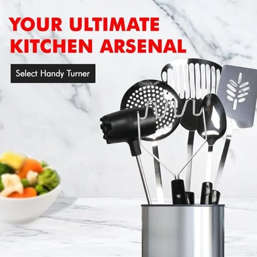 Chef Craft Select Turner/Spatula, 10.5 inch, Stainless Steel/Black - Image 2