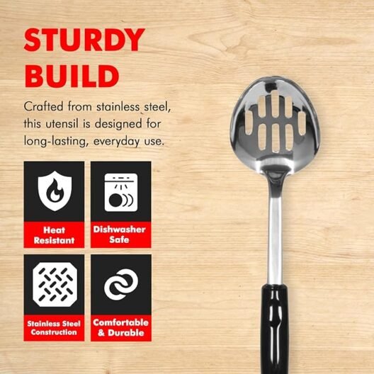 Chef Craft Heavy Duty Slotted Spoon, 12 inch, Stainless Steel - Image 2