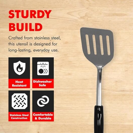 Chef Craft Heavy Duty Turner/Spatula, 13.5 Inch, Stainless Steel - Image 2
